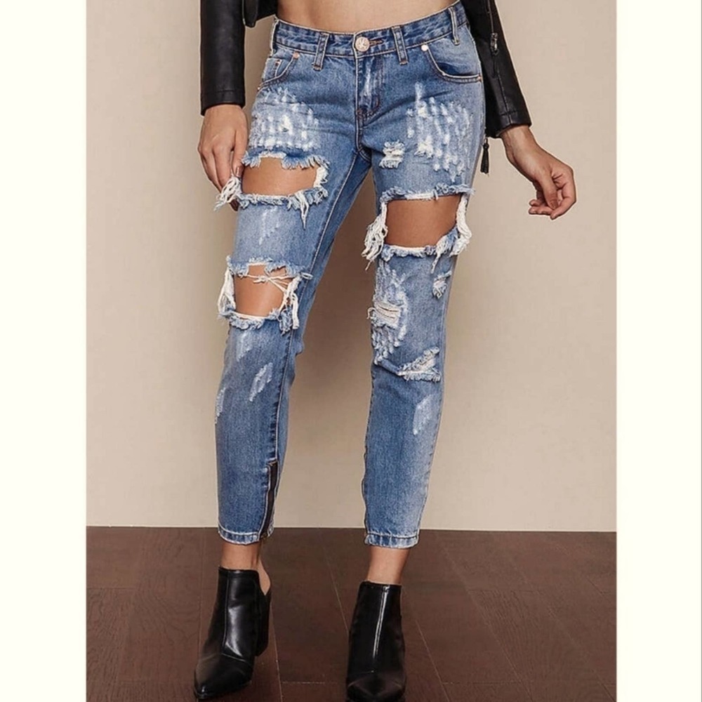 One Teaspoon Trashed Free‎ Birds Skinny Jeans Size 24